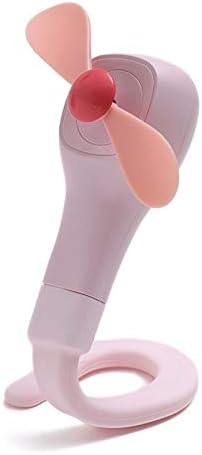 Електрически Вентилатор AKFRIEfs USB, Преносим Гъвкав Вентилатор, Творчески Настолен Малък Електрически Вентилатор, Охладител на Външния въздух (Розов цвят)