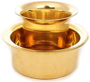 Традиционен комплект Чаши от месинг Давара / Комплект от Две Чаши за Южна индия кафе / Комплект чаши от месинг Дабара