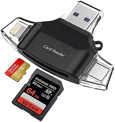 Смарт притурка на BoxWave, който е съвместим с Acer ConceptD 5 Pro (CN517-71P) (смарт притурка от BoxWave) - Устройство за четене на SD карти AllReader, четец за карти microSD, SD, Compact USB - черно jet black