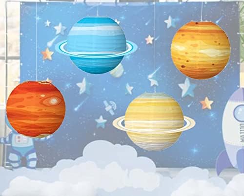 Хартиени Фенери Галактика Слънчевата система (Комплект от 4), Подвесное Хартиена Украса от Космическото пространство,