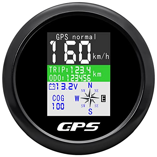 MAIMEIMI GPS за измерване на Скоростта 85 мм Лодка GPS за измерване на Скоростта на Километража Водоустойчива Бяла Антена TFT Екран Цифров Мили/ч Възли Км/ч за Лодка на Морск?
