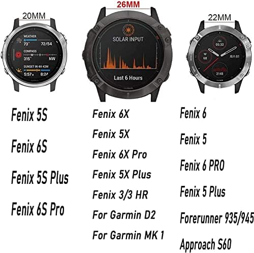 22 мм 26 мм Силикон + Кожена Каишка за часовник Каишка за Garmin Fenix 6X6 Pro 5X5 Plus 3HR 935 945 Mk2 Ендуро Быстросъемный