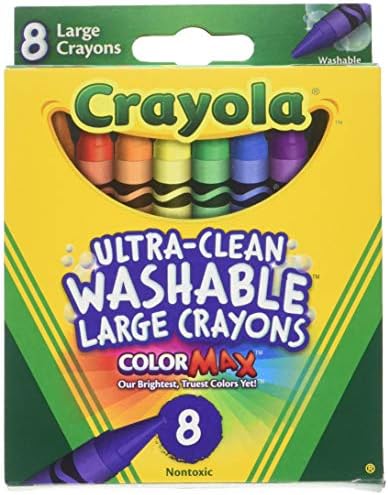 Цветни моливи на Crayola, миещи, големи, 8 цвята / Кутия (52-3280) (4 опаковки)