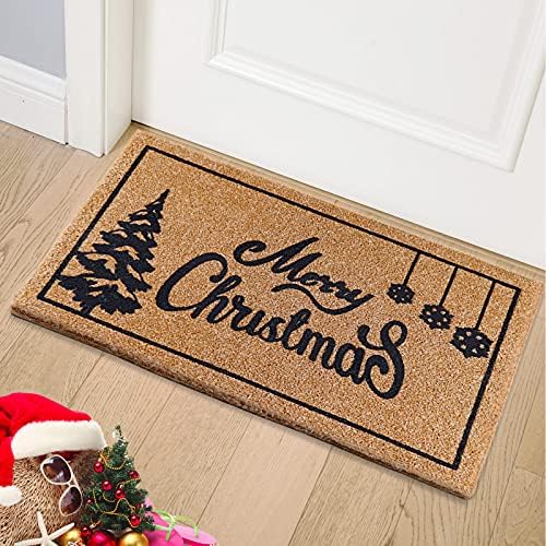 OurWarm Коледен Вратата, килим на открито, Добре дошли подложка за входната врата, Подложка с неплъзгащи PVC-подложка,