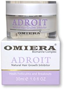Omiera Adroit Натурален крем-инхибитор на растежа на косата на лицето, тялото, Бикини и Краката, Намалява растежа на нежеланото