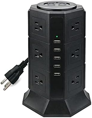 ZSEDP Оттичане Мрежов филтър Power Strip Tower 8/12 Начин за Свързване на електрически Контакти, USB Chargier