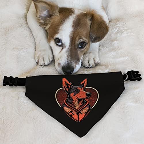 Нашийник-Кърпа за домашни любимци с принтом кучета - Яка-Шал във формата на Сърце - Графична Кърпа за кучета - XL
