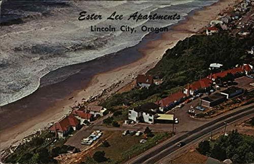 Апартамент Естер Ли в Линкълн Сити, Орегон или оригиналната реколта картичка 1977 г.