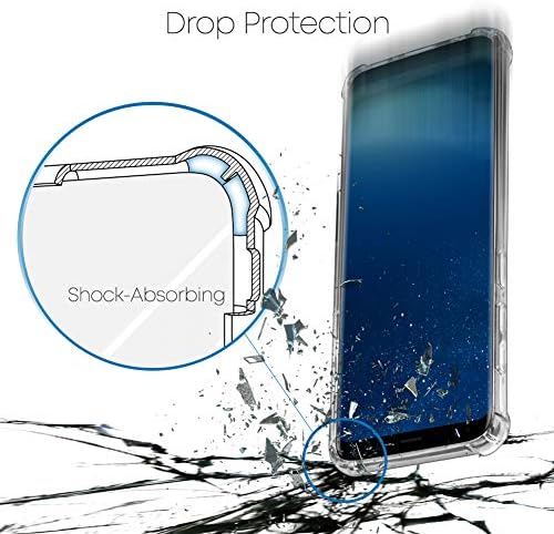 Калъф GOOSPERY Galaxy S8, Кристално Чист Защитна Броня с Повишен Ъгли, устойчив на удари Тънък Хибриден Калъф за Samsung