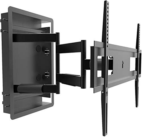 Монтиране на стена за телевизор Kanto с шарнирно стена за телевизионни дисплеи с диагонал от 46 до 80 см Плюс 6 фута комплект кабели Kubicle Aux