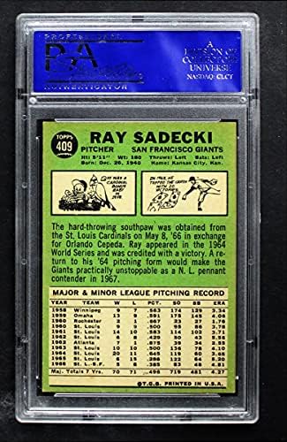 1967 Topps 409 Рей Садеки Сан Франциско Джайентс (Бейзболна картичка) PSA PSA 7.00 Джайентс
