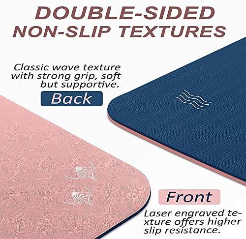 Нескользящий килимче за йога XIAOJIALIN Дебелина 0,31 инча (8 мм) с каишка, подложка за фитнес от ТПЭ за практикуване