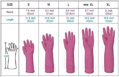 Ръкавици за почистване на дома от многократно водоустойчива естествен латекс Taehwa (3 двойки, новите X-Large)