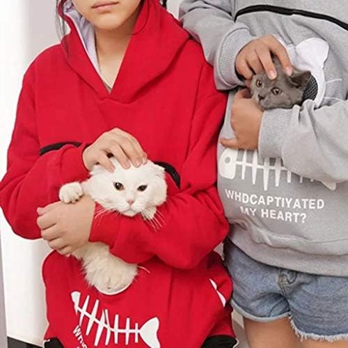 Hoody с котешки чанта, пуловер с животни, дишащи потник, блуза с качулка, дамски блуза, основи на тениски