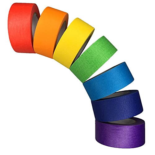 Цветното тиксо SIMON &ИСААК, Цветно тиксо за художници, тиксо с ширина 1 сантиметър, Текстурирани хартия, 7 Роли,