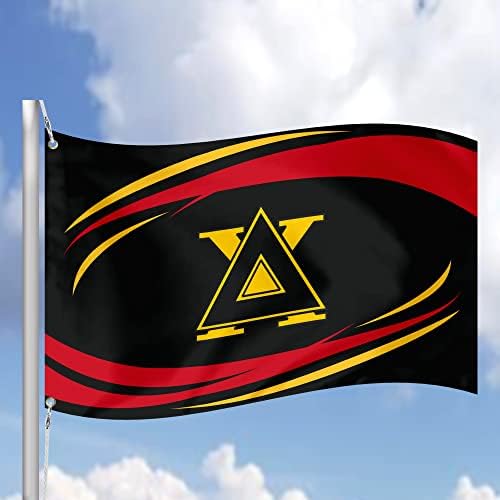 Лицензиран флаг Delta Chi 3x5 Фута за дома, бизнеса, изба, гараж. Издръжлив полиестер, Метална люверсы за окачване, печат при поискване (Delta Chi # 4)