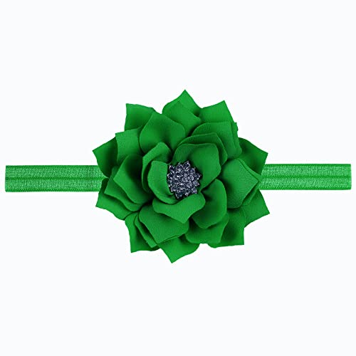 LDDCX Зелени Ленти на главата с цветя За малки момичета (FD55-Зелен)