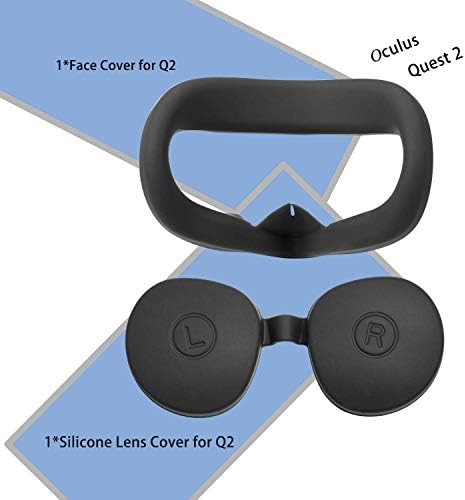 Силиконов калъф за лице Devansi VR с капак на обектива за Oculus Quest 2, който предпазва От Пот, Тампон За лице, Тампон за очите, Моющаяся Възглавница За лице, Светонепроницаем