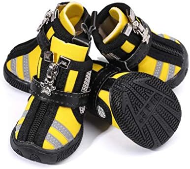 LEPSJGC/ Обувки за малки кучета със светлоотразителни ивици, Дишащи Меш спортни обувки за кучета, Маратонки за