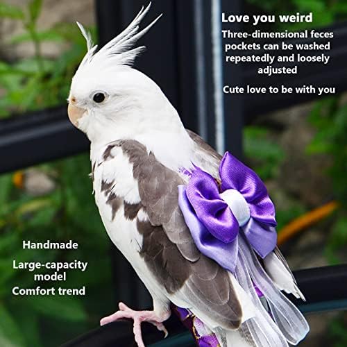 Пелена Botitu Bird, Леки въздушни потоци Костюм за птици с дупки за колан, Миещи се и многократна употреба на Памперси за папагали