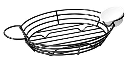 PACKNWOOD 294BASKC26 - Квадратна кошница за хляб с вграден държач за фрези - Поставка за сервировочной кошница от метална жица - за Многократна употреба кошница от черна желя?