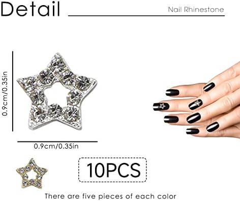 10 бр. Кристали-Талисмани за нокти, 3D Блестящи Кристали във формата На Звезда, Украса за Дизайн на ноктите, Бижута,
