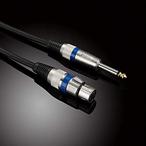 Dvtel 6.35 Второкурсник-XLR Женски аудио кабел 6.5 Моно-XLR Кабел за миксиране на Микрофон Аудио кабел Адаптер Кабел (Размер: 30 м)