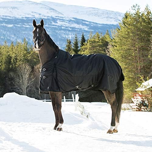 Водонепроницаемое Зимно одеало за езда Horze Nevada Heavy Weight 1200D (пълнител 400 гр.) - Черен - 69 см