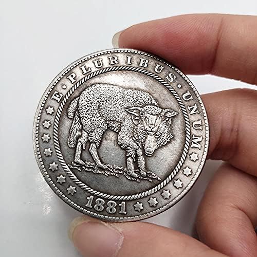Скиталец Съединените Щати 1881 Възпоменателна Монета Събиране на Вълк с Върбови Кожата на Един Долар за Спомен