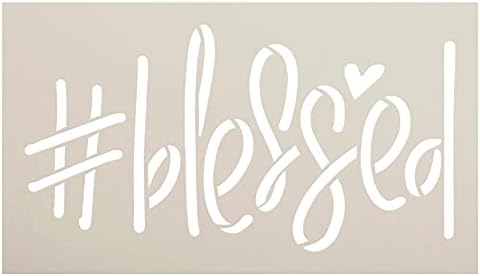 Шаблон #Blessed от StudioR12 | Направи си сам, Хэштег Сърцето, Начало Декор | Раскрась Дървена табелка Вяра и Вдъхновение | за многократна употреба шаблон от mylar | Изберете раз
