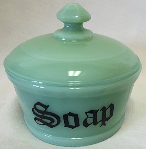 Стъклена вана с капак - на Сапун - Mosser САЩ (Нефрит Пчелите/копривна треска)