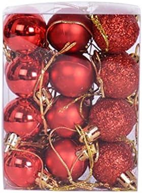 24ШТ Коледни Топки, Коледни Коледни Декорации Висящи Украшения Декор за Домашни партита, Коледни топки (Цвят: синьо небе)