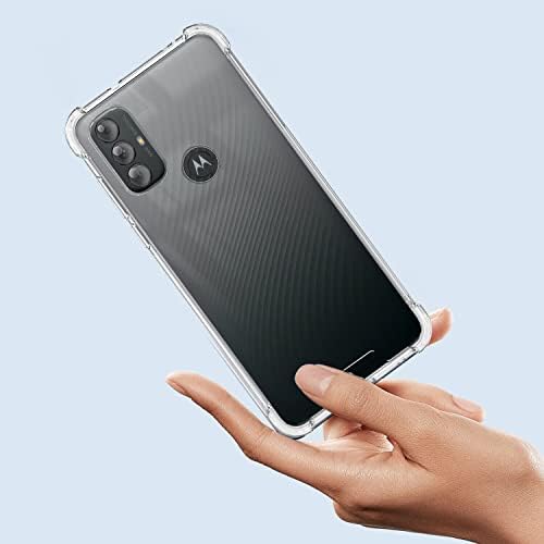 Прозрачен калъф KIOMY Motorola Moto G Power 2022 с 2-ма Защитни екрани, изработени от закалено стъкло с висока разделителна способност, Hybrid Антижелтая Твърда панел КОМПЮТЪР с Гъв?