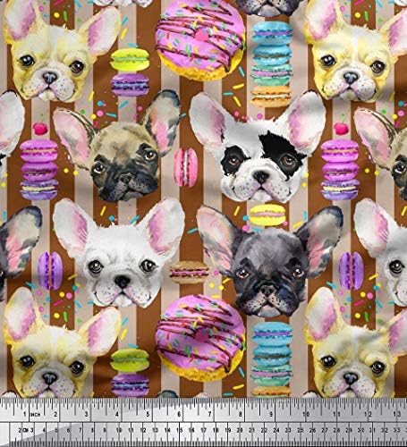 Памучен плат от джърси Soimoi райе, с модел под формата на поничка, и щенячьей мордочки за декор на кучета, ширина 58