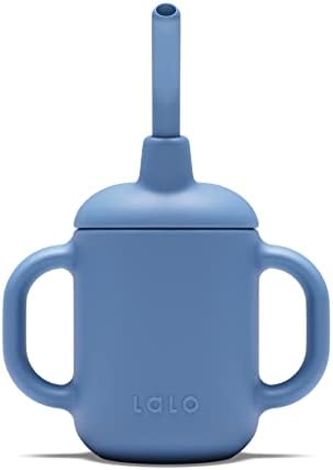 Lalo Little Cup, Нетоксичная Силиконова Слама чаша с дръжки - Поильник за бебета и малки деца - Мини-чаша със
