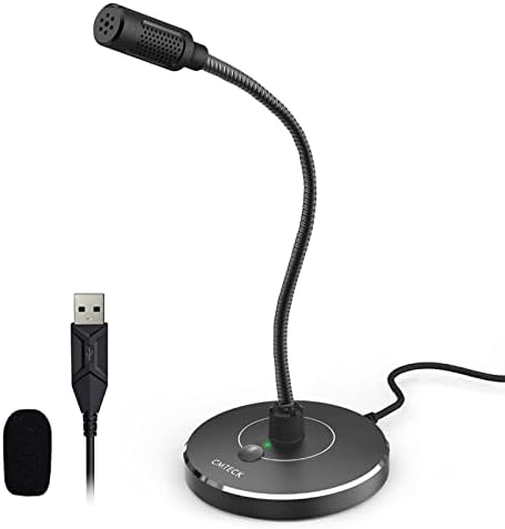 CMTECK USB Компютърен микрофон G009, Записывающий Настолен микрофон с Шумопотискане за вашия КОМПЮТЪР/лаптоп за онлайн-чат,