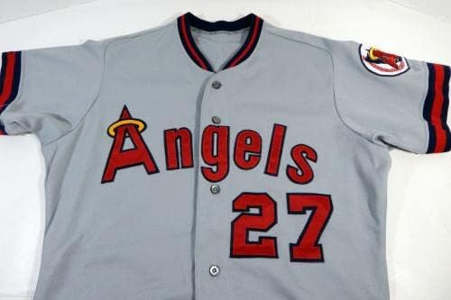 California Angels Джо Джонсън #27, Издаден в играта Сива Риза 44 DP14431 - Използваните в играта Тениски MLB