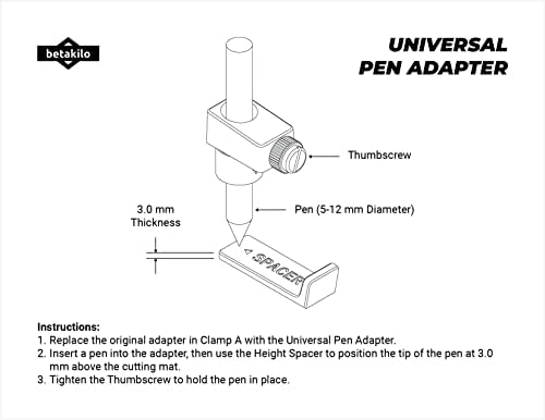 универсален адаптер/държач за химикалки betakilo - Съвместима с машини за рязане (Explore 3, Мейкър 3, Разгледайте Air 2, Maker, Разгледайте Air)