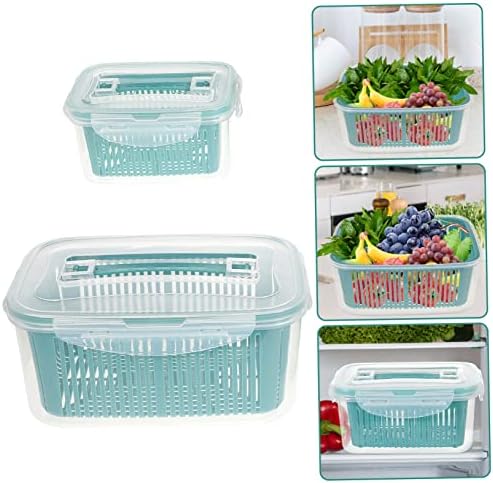 Zerodeko 2 бр. Скоростна Кутия За съхранение на Хладилника Стъклени Съдове с Капаци Калъф за продукти с Голям Капацитет