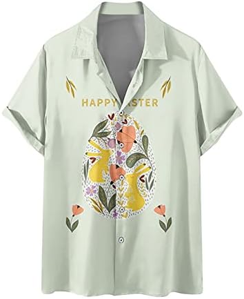 Великденски Ризи за Мъже, Ежедневни Хавайски Ризи с Отложным Яка, Весел Заек с Кроличьим Лице, Плажни Ризи За