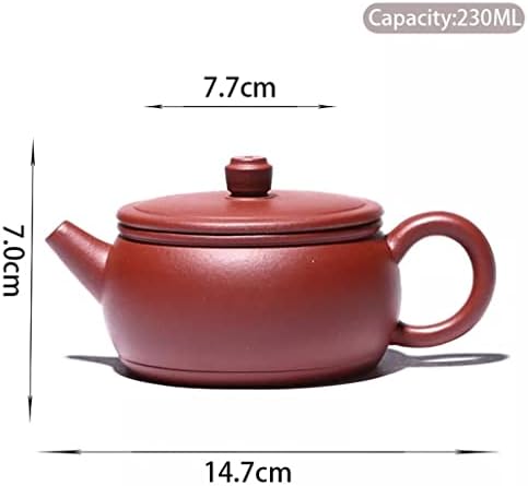 ДЕБЕЛ пот от лилава глина обем 230 мл с филтър за топка на дупки, чай от лилава глина ръчна изработка (Цвят: A, размер: 230