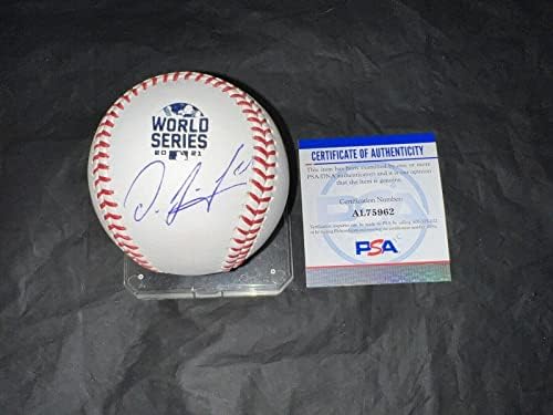 Орландо Арсия подписа договор с шампионите на Световните серии по бейзбол 2021 Superstar PSA / Бейзболни топки С ДНК-автограф