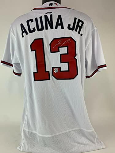 Роналд Acuna Постави Автограф Braves Найки Authentic На Тениската Field Jersey Fanatics - Тениски MLB с автограф