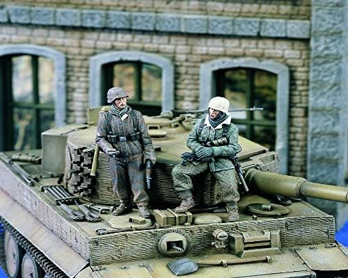 Goodmoel 1/35 Немска Танкова екипът на Втората световна война, колекция от Модели на Войник от смола (2 човека, Без резервоар) / Миниатюрни комплект в разглобено формата и ?