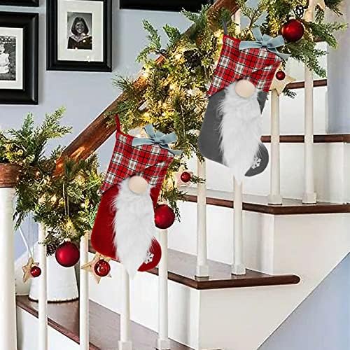 AMAMDHGA 2 Опаковки Персонализирани Коледни Чорапи 11 инча Голям Размер, Вязаный Отглеждане на Дантела, Подаръци и Декорации за Семейна Почивка, Коледно Парти