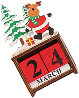 Начало Декор Коледен Дървен Календар Блок за Обратно Броене Календар Коледна Украса Аксесоари за Декорация на Работния плот (Случаен Стил) Декорация за дома в полз