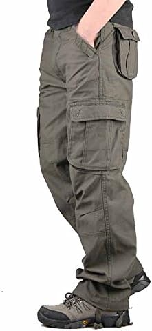 Мъжки Улични Ежедневните Свободни Панталони-Карго с Множество джобове, Обикновена Летни Панталони Спортни Cut във военната стил