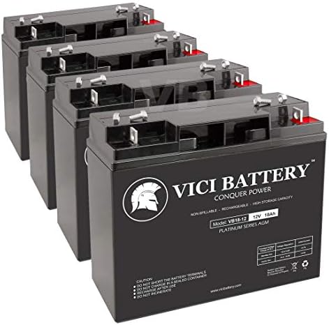 VICI Батерия VB18-12 - 12V 18AH Подмяна на електрически скутери X-Treme XB-600 Комплект батерии - 4 опаковки
