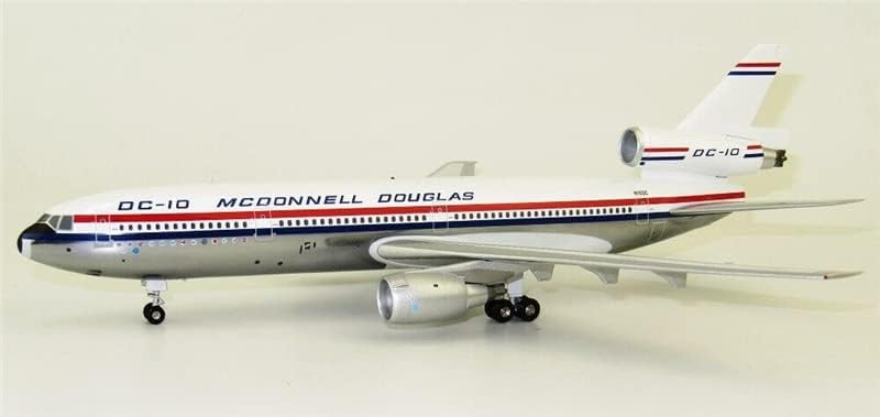 Самолет 200 Mcdonnell Douglas DC-10 N10DC с Поставка и Полирани Монета до 50-Годишнина, Издаден в Ограничен Тираж в размер 1/200 парчета, Готов модел самолет