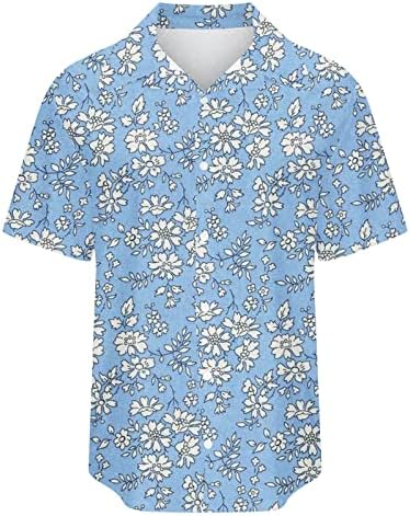 Хавайска Риза с копчета за жени, Ежедневни Летни Блузи с Яка и V-образно деколте, Блуза в стил Бохо, Тениска с Къс ръкав на лигавицата